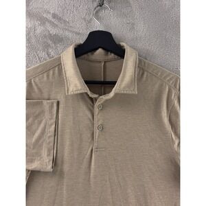 Lululemon Evolution Polo Shirt Mens Size Medium Beige Golf Performance